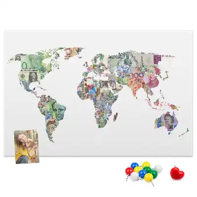 Korková nástenka Bankovky s mapami