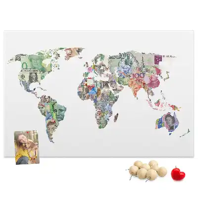 Korková nástenka Bankovky s mapami
