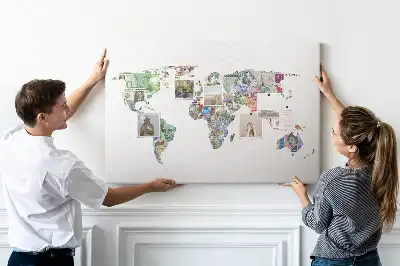Korková nástenka Bankovky s mapami