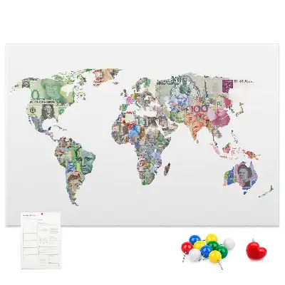 Korková nástenka Bankovky s mapami