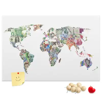 Korková nástenka Bankovky s mapami