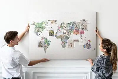 Korková nástenka Bankovky s mapami