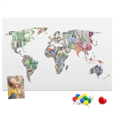 Korková nástenka Bankovky s mapami