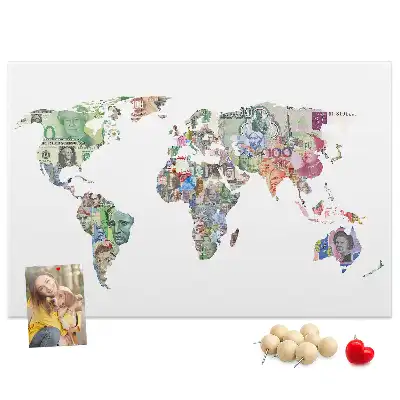 Korková nástenka Bankovky s mapami