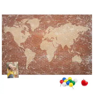 Nástenka do detskej izby Mapa sveta na tehle