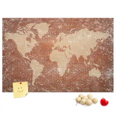Nástenka do detskej izby Mapa sveta na tehle