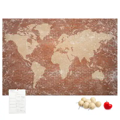 Nástenka do detskej izby Mapa sveta na tehle
