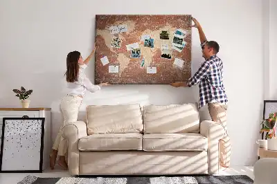 Nástenka do detskej izby Mapa sveta na tehle