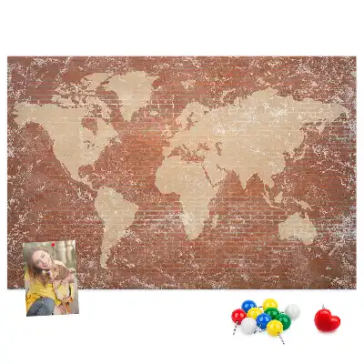 Nástenka do detskej izby Mapa sveta na tehle