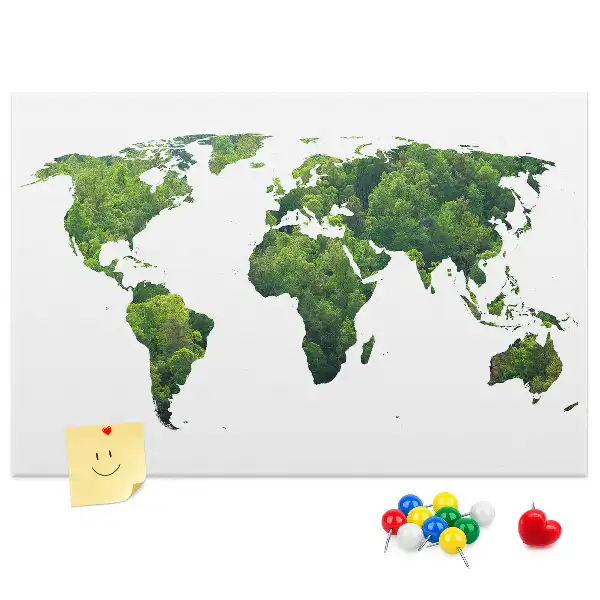 Korková nástenka Mapa sveta ekológie