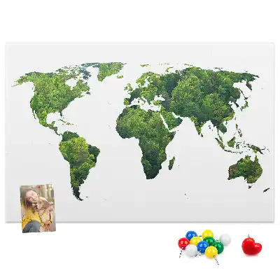 Korková nástenka Mapa zelený les