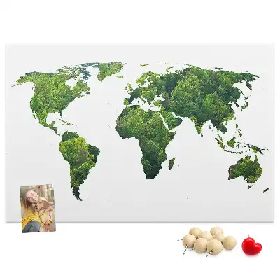 Korková nástenka Mapa zelený les