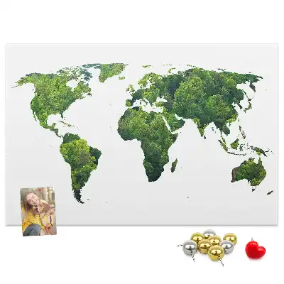 Korková nástenka Mapa zelený les