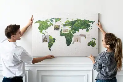 Korková nástenka Mapa zelený les
