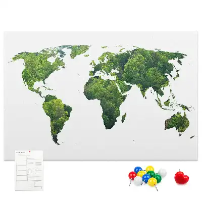 Korková nástenka Mapa sveta ekológie