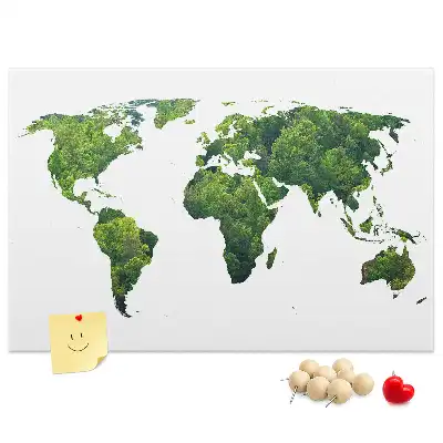 Korková nástenka Mapa zelený les