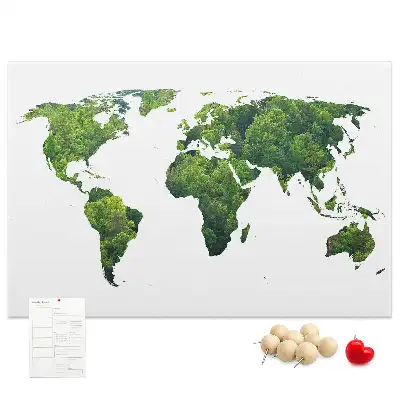 Korková nástenka Mapa sveta ekológie