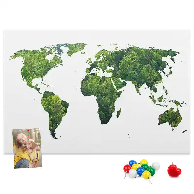 Korková nástenka Mapa sveta ekológie