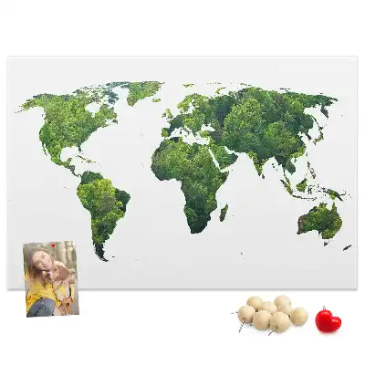 Korková nástenka Mapa sveta ekológie