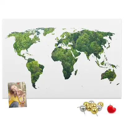 Korková nástenka Mapa sveta ekológie