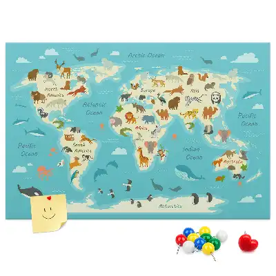 Nástenka do detskej izby Ilustrovaná mapa s faunou