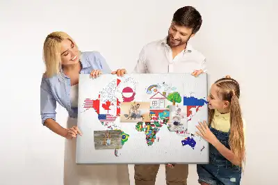 Nástenka do detskej izby Mapa štátnych vlajok