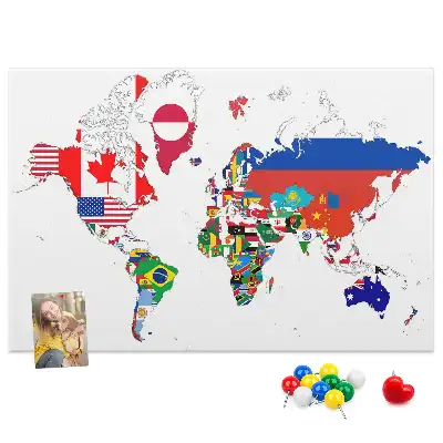 Nástenka do detskej izby Mapa národných vlajok