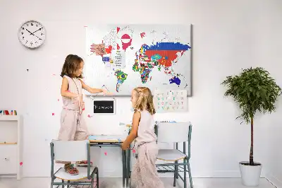 Nástenka do detskej izby Mapa štátnych vlajok