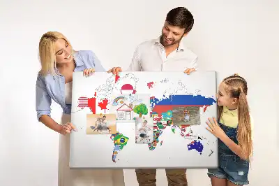 Nástenka do detskej izby Mapa štátnych vlajok
