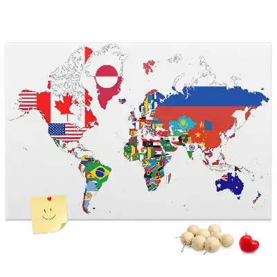 Nástenka do detskej izby Mapa štátnych vlajok