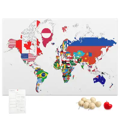 Nástenka do detskej izby Mapa štátnych vlajok