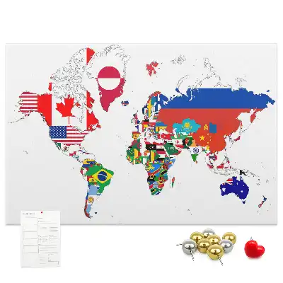 Nástenka do detskej izby Mapa štátnych vlajok