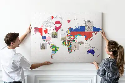 Nástenka do detskej izby Mapa štátnych vlajok