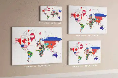 Nástenka do detskej izby Mapa štátnych vlajok