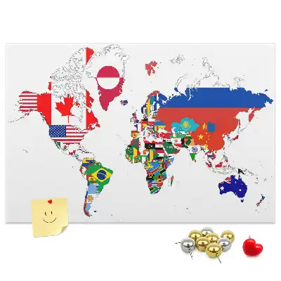 Nástenka do detskej izby Mapa štátnych vlajok