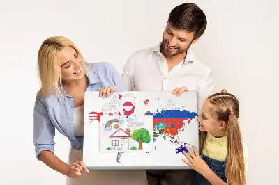 Nástenka do detskej izby Mapa štátnych vlajok