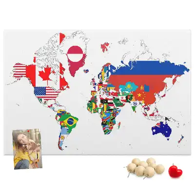 Nástenka do detskej izby Mapa štátnych vlajok