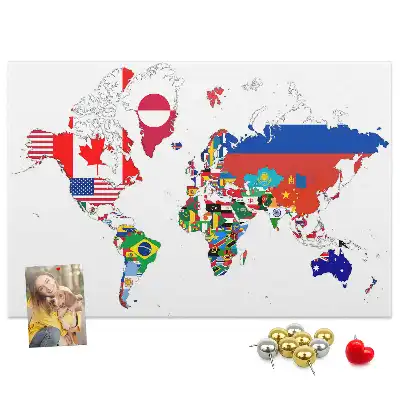 Nástenka do detskej izby Mapa štátnych vlajok