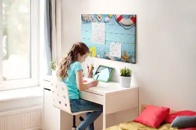 Korková nástenka s motívom námorníckych atribútov