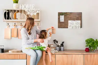 Korková nástenka s rámom v dekore rustikálne drevo