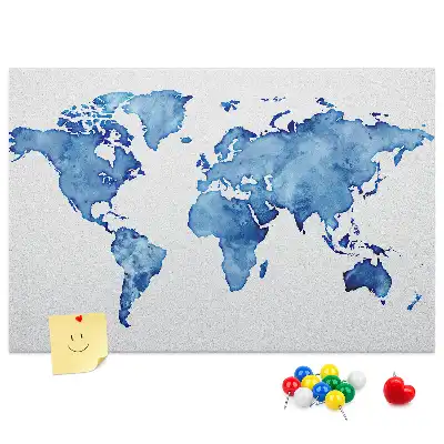 Nástenka do detskej izby Mapa sveta akvarely