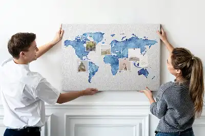 Nástenka do detskej izby Akvarelová mapa sveta