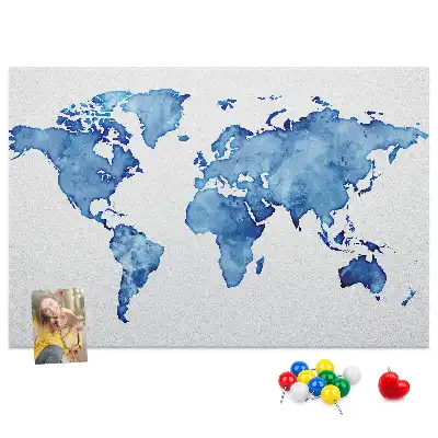 Nástenka do detskej izby Akvarelová mapa sveta