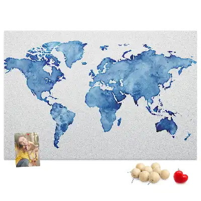 Nástenka do detskej izby Akvarelová mapa sveta