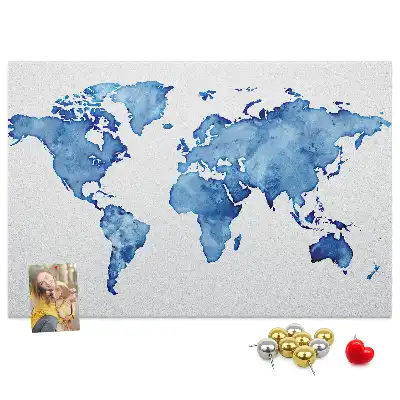 Nástenka do detskej izby Mapa sveta akvarely