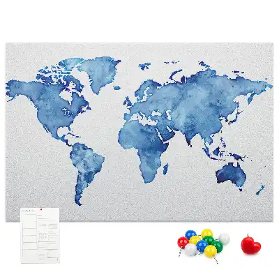 Nástenka do detskej izby Akvarelová mapa sveta