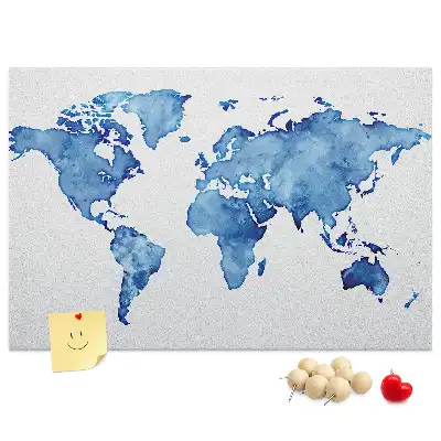 Nástenka do detskej izby Akvarelová mapa sveta