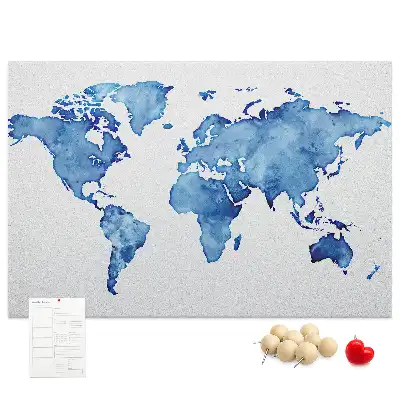 Nástenka do detskej izby Akvarelová mapa sveta