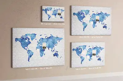 Nástenka do detskej izby Mapa sveta akvarely