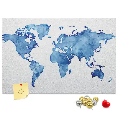 Nástenka do detskej izby Akvarelová mapa sveta